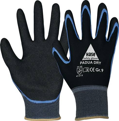Hase Safety Gloves GmbH Handschuhe Padua Dry Gr.9 schwarz/blau EN 388 PSA II HASE 508640-9