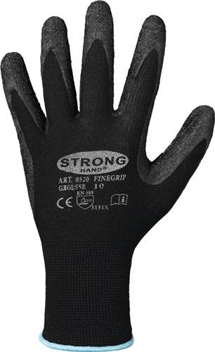 HELMUT FELDTMANN GmbH Handschuhe Finegrip Gr.9 schwarz EN 388 PSA II Nyl.m.Schrumpf-Latex STRONGHAND 0520-09
