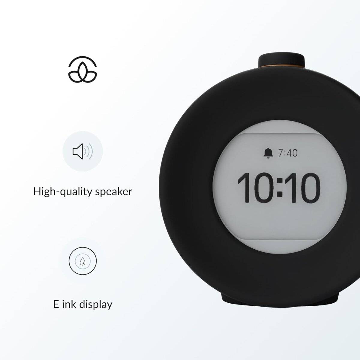 Harmony 2 Wecker Digital Alarm mit Bildschirm ohne Lichtemission, 17 Melodien Grau