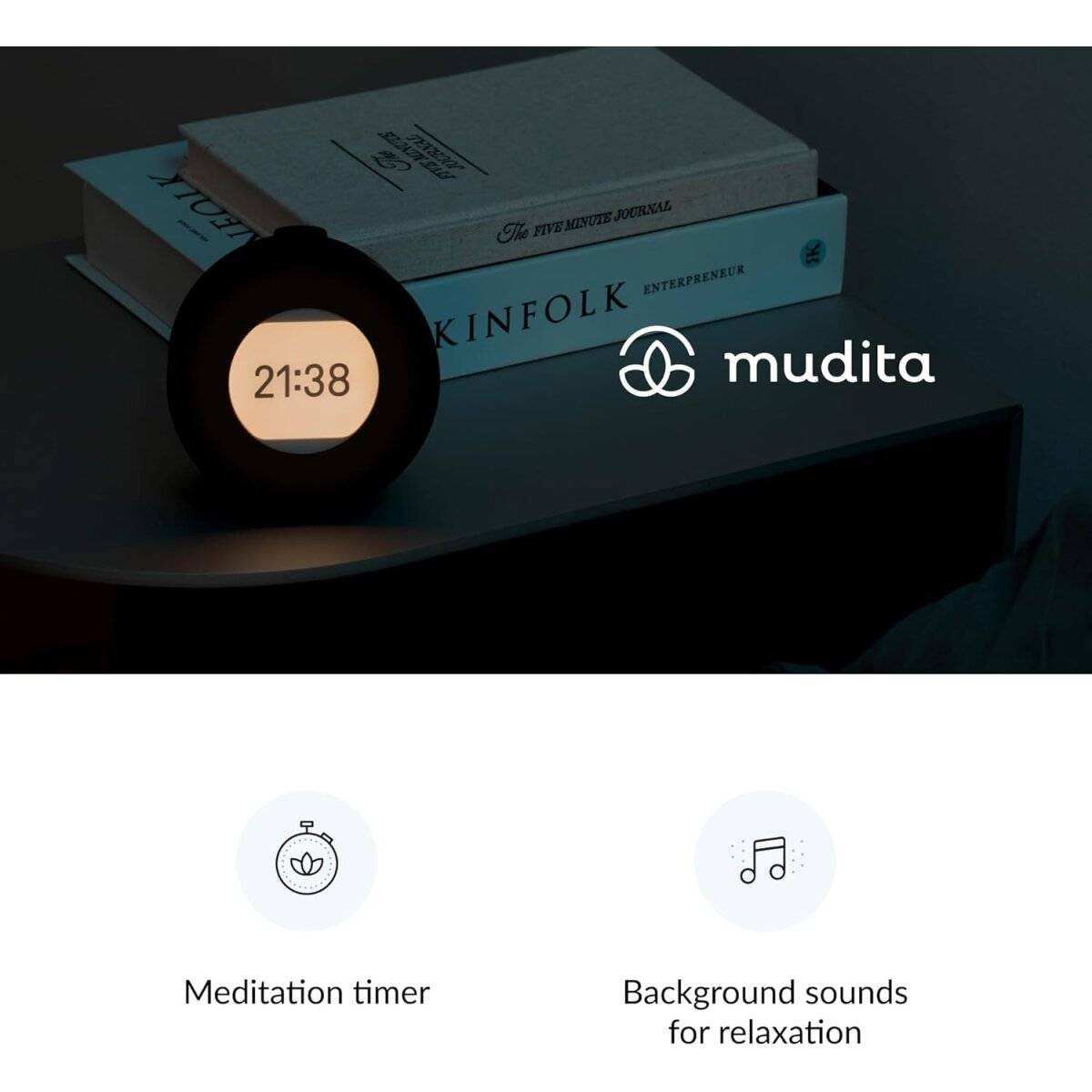 Harmony 2 Wecker Digital Alarm mit Bildschirm ohne Lichtemission, 17 Melodien Grau