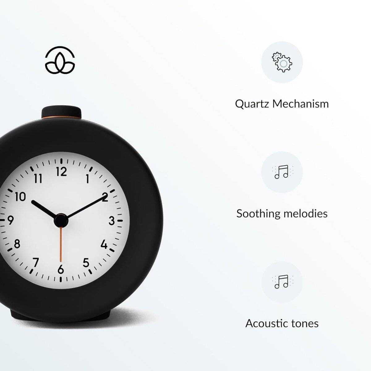 Bell 2 Wecker Digital mit minimiertem blauem Bildschirm Licht, 10 Melodien Schwarz