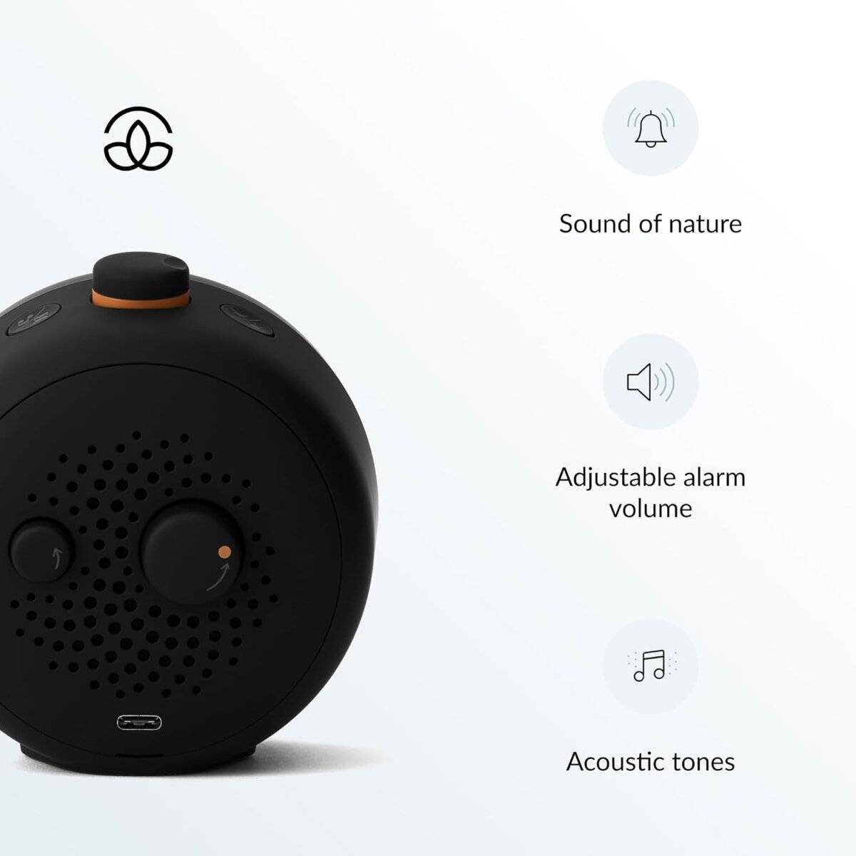 Bell 2 Wecker Digital mit minimiertem blauem Bildschirm Licht, 10 Melodien Schwarz