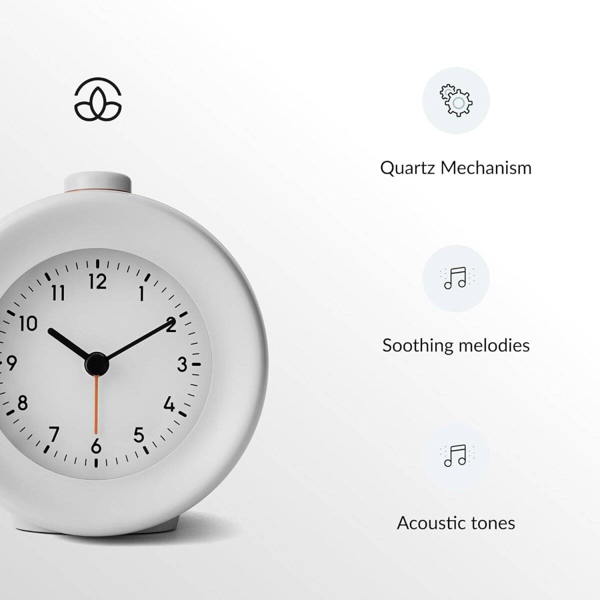Bell 2 Wecker Digital mit minimiertem blauem Bildschirm Licht, 10 Melodien Grau