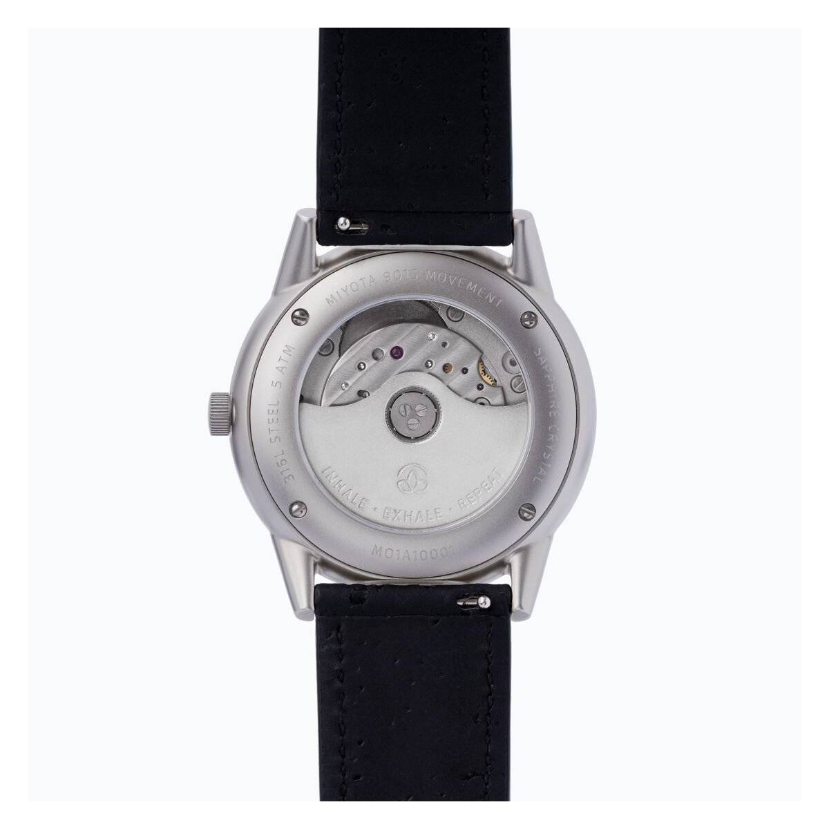 Automatikuhr Analog Automatik Uhren mit Edelstahl Uhrengehäuse Schwarz