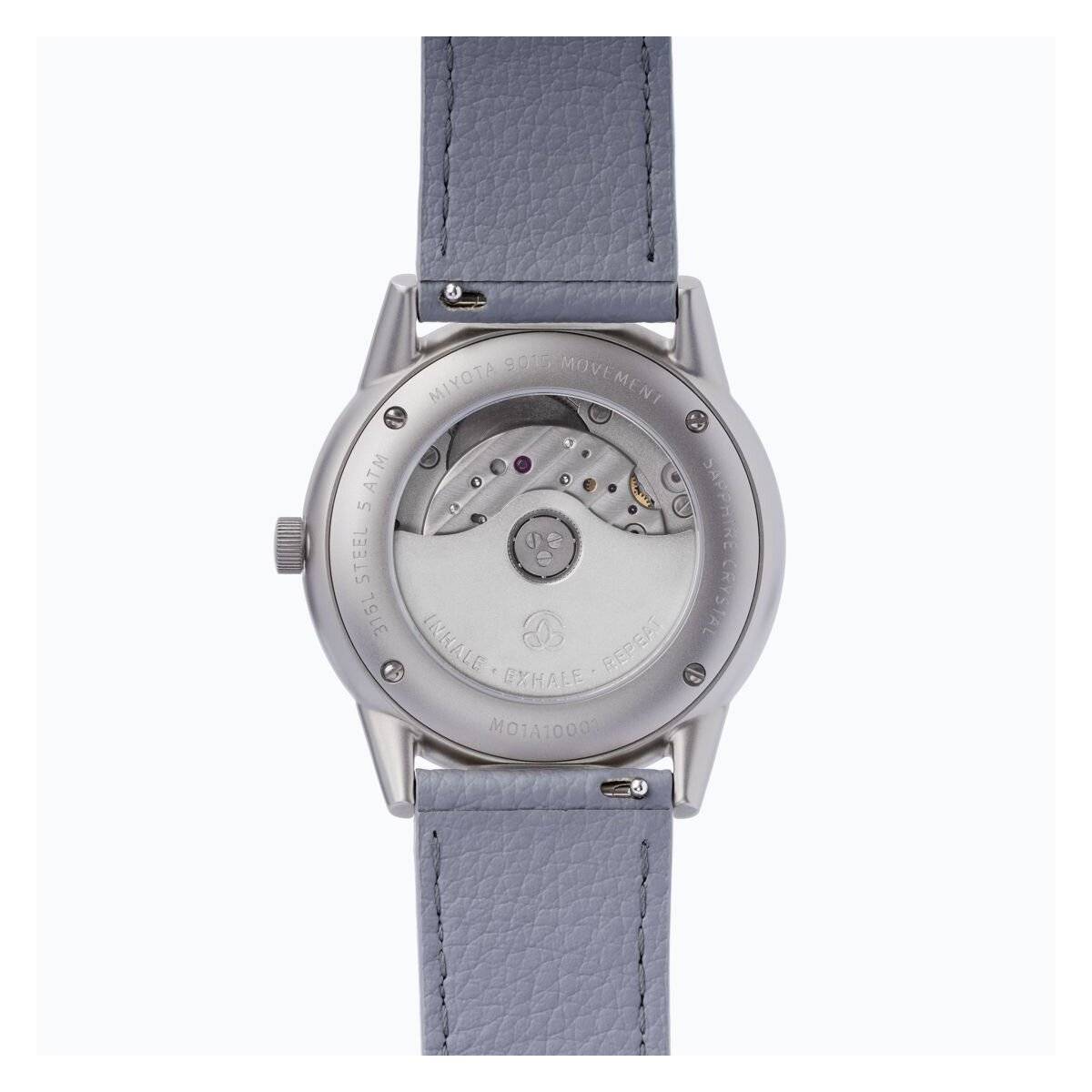 Automatikuhr Analog Automatik Uhren mit Edelstahl Uhrengehäuse Grau