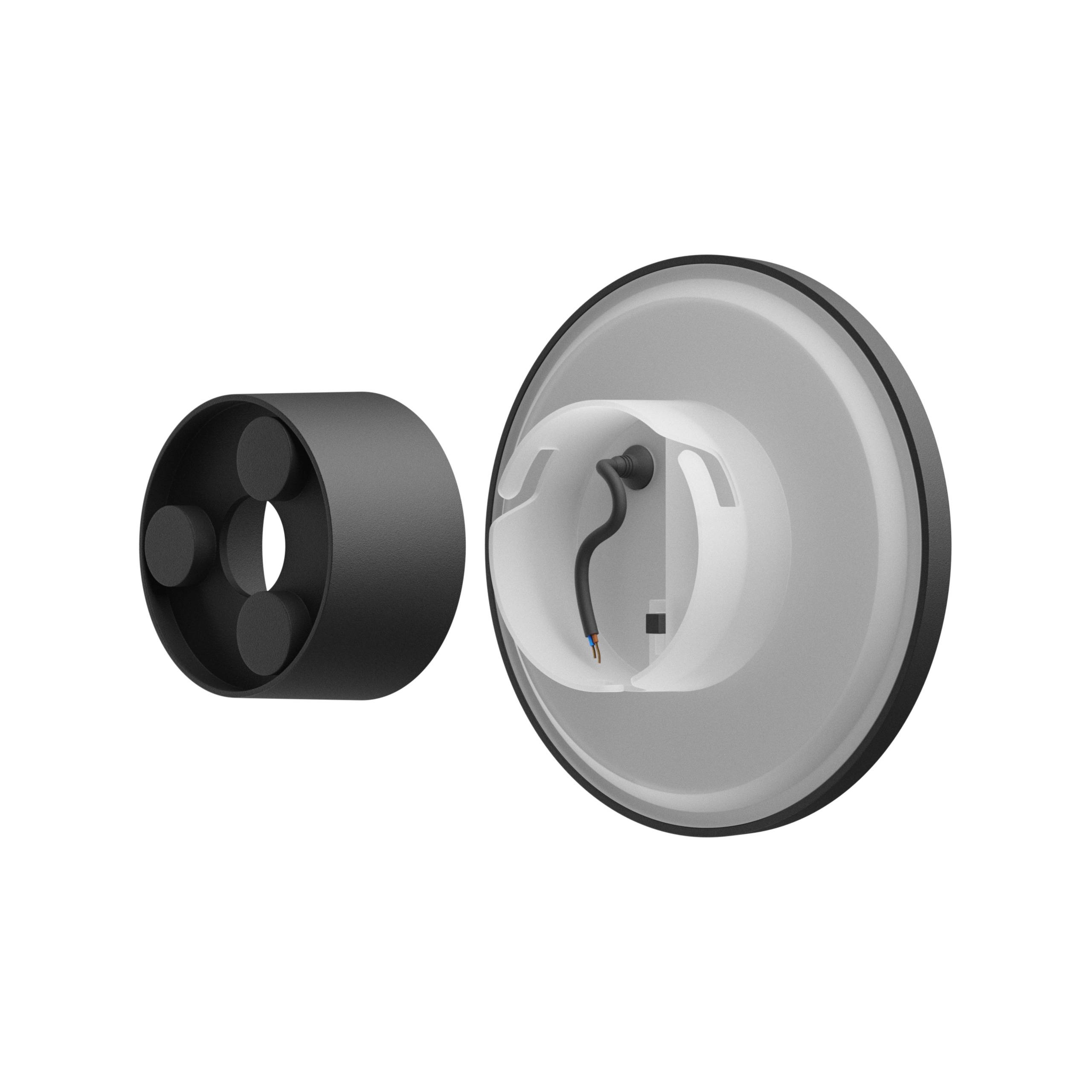 Spectrum LED Wandleuchte PIATTA 9W Außenleuchte 1125lm schwarz IP44 rund CCT 3000-6000K