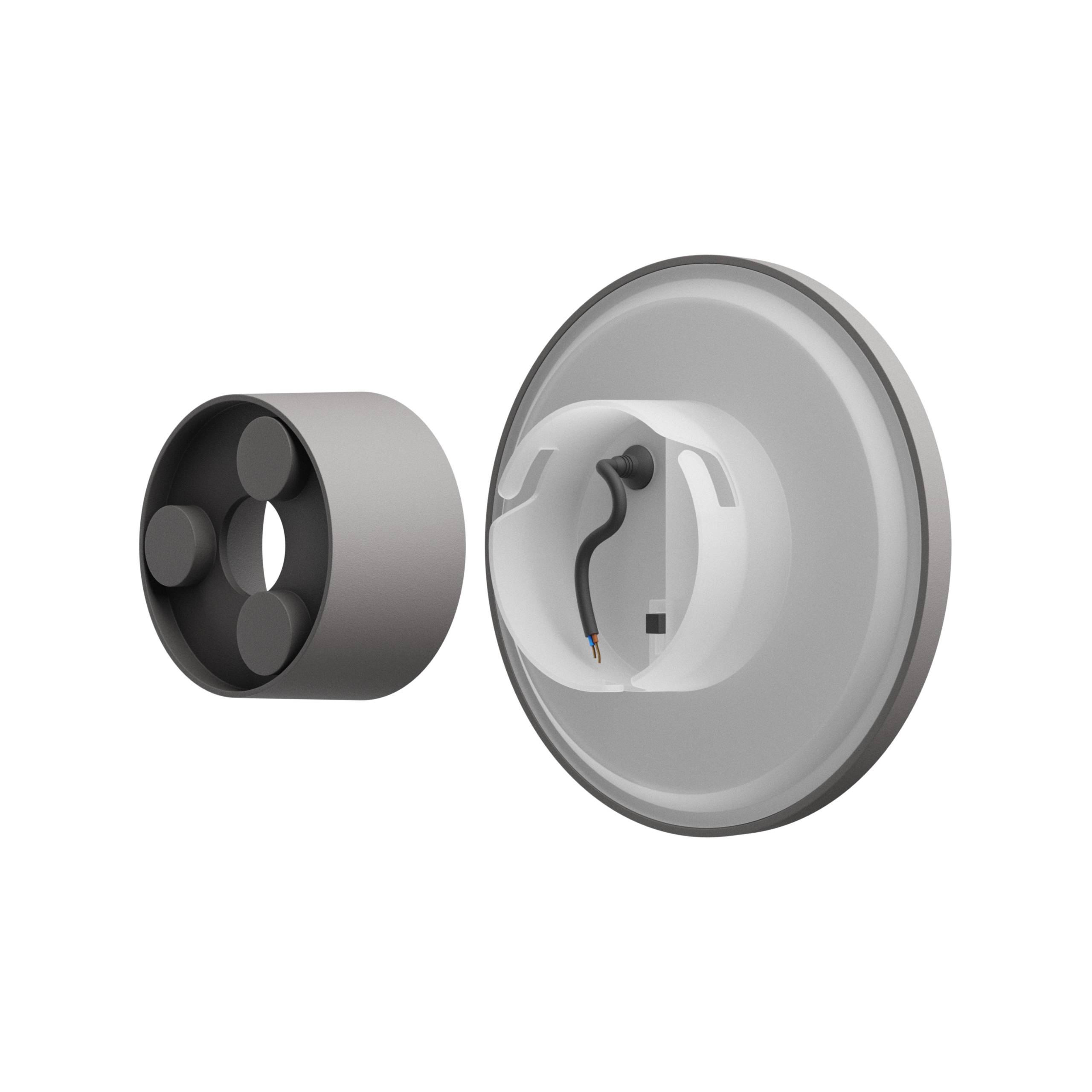 Spectrum LED Wandleuchte PIATTA 9W Außenleuchte 1125lm grau IP44 rund CCT 3000-6000K