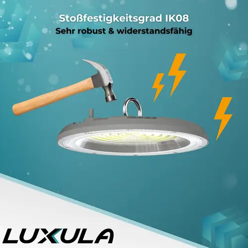 LUXULA LED-Hallenleuchte LX500137, HighBay, UFO, 200W, 20000lm, CCT, IP65 LUXULA LED-Hallenleuchte LX500137, HighBay, UFO, 200W, 20000lm, CCT, IP65