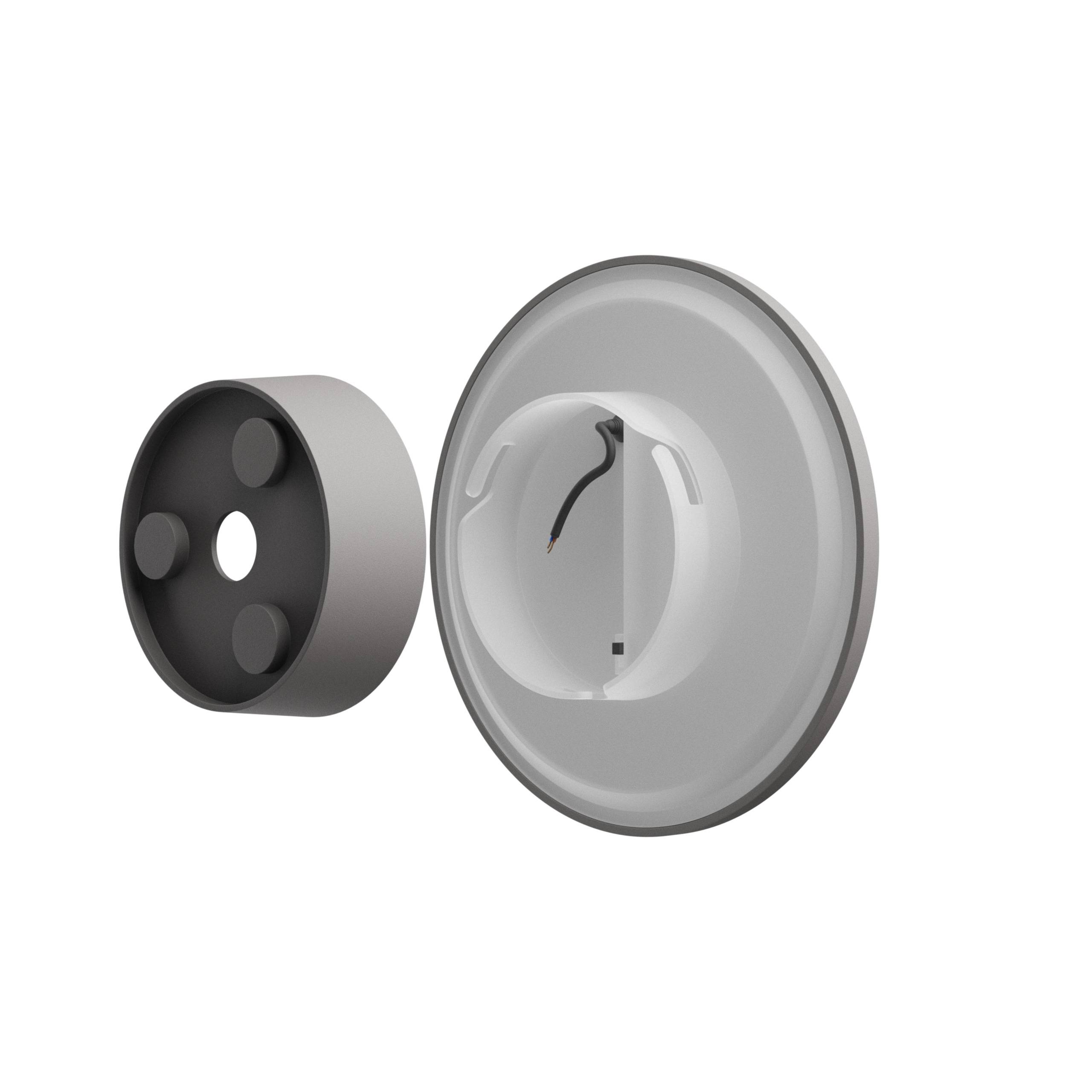 Spectrum LED Wandleuchte PIATTA 12W Außenleuchte 1500lm grau IP44 rund CCT 3000-6000K