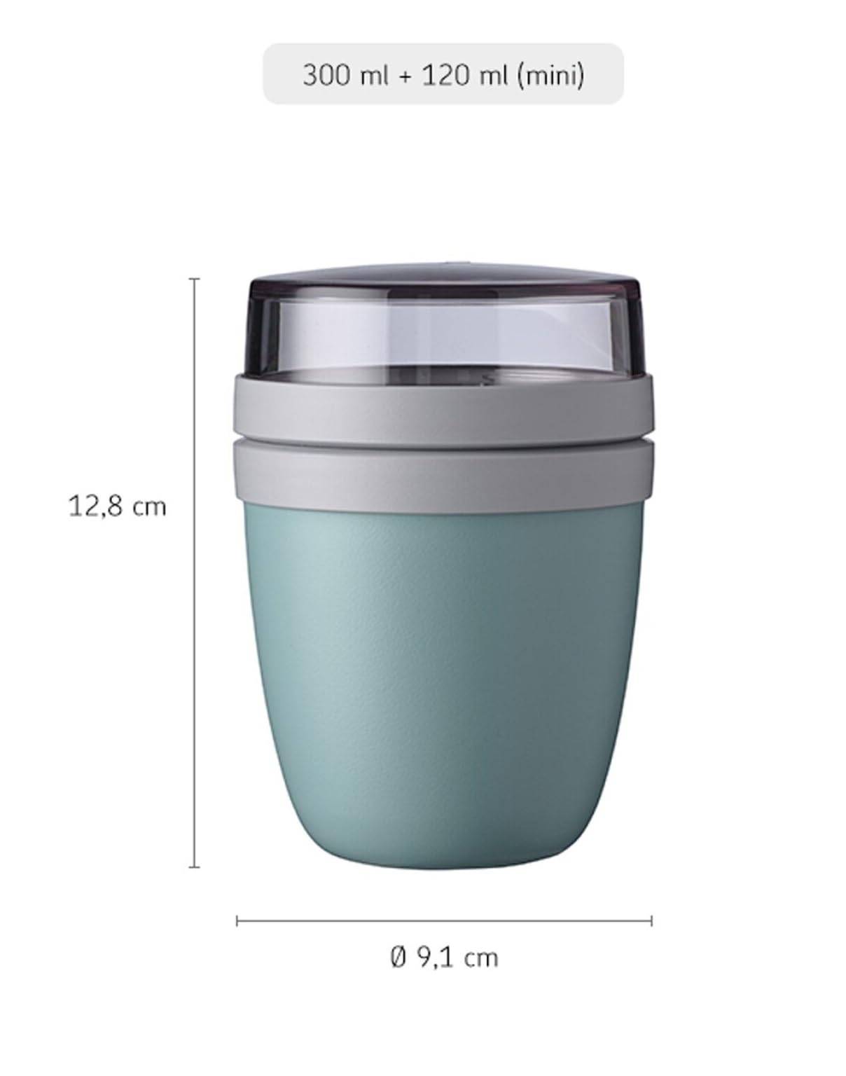 Mepal - Lunchpot Mini Ellipse Mixed - Campus Red + Vivid Lilac – 300 ml praktischer Reisebecher, Joghurtbecher, To go Becher – Geeignet für Tiefk