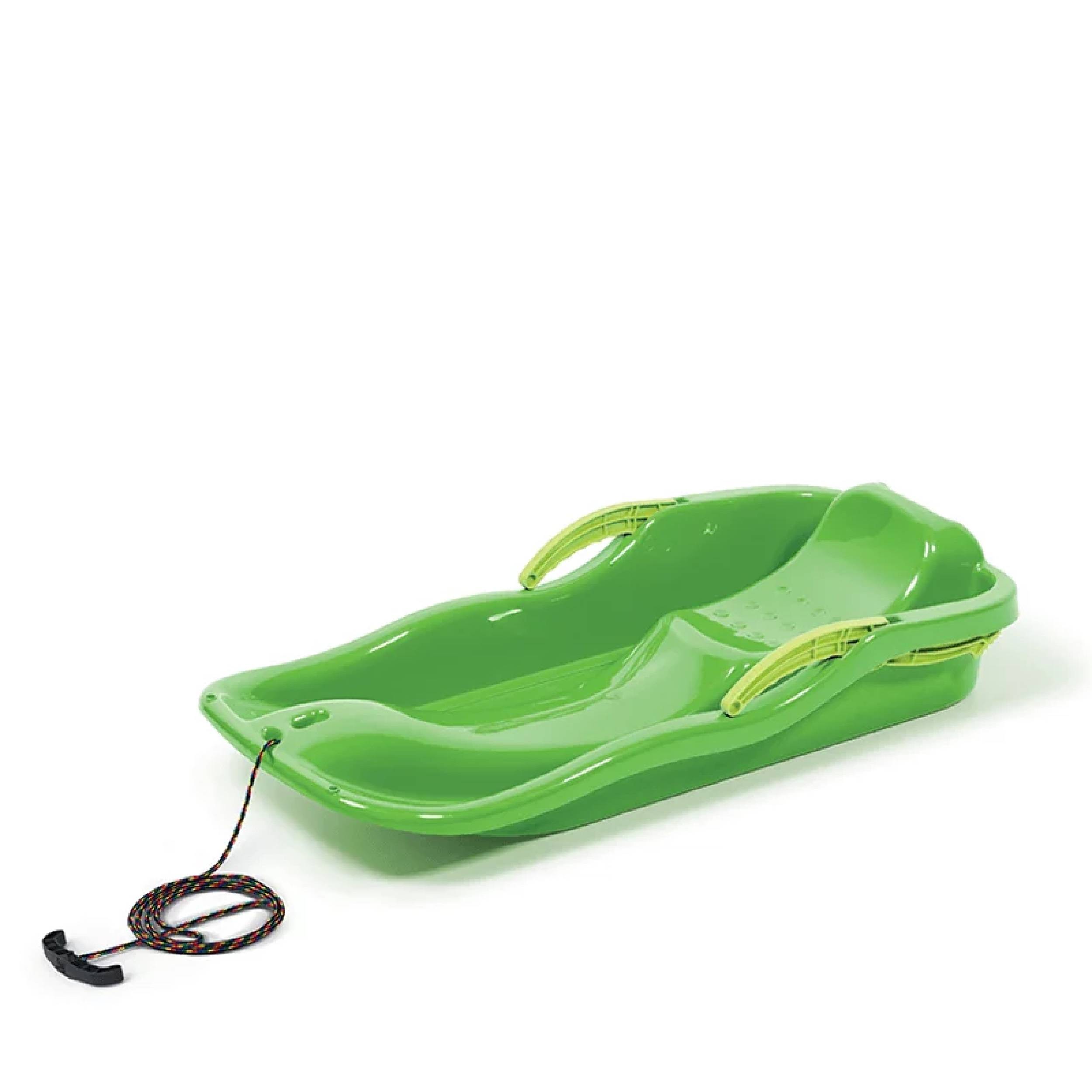 NEUSTANLO | Bobschlitten Race | Grün | hochwertiges Kunststoff | inkl. Zugseil und Bremshebel | ideal auch als Rodel, Bob, Schlitten oder
