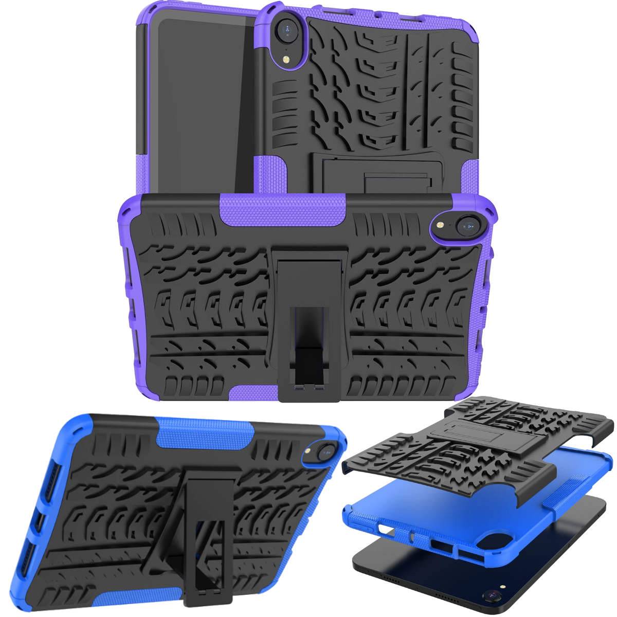 Für Apple iPad Mini 2024 8.3 Zoll / Mini 6 2021 Hybrid Outdoor Schutzhülle Case Lila Tasche Cover Etuis