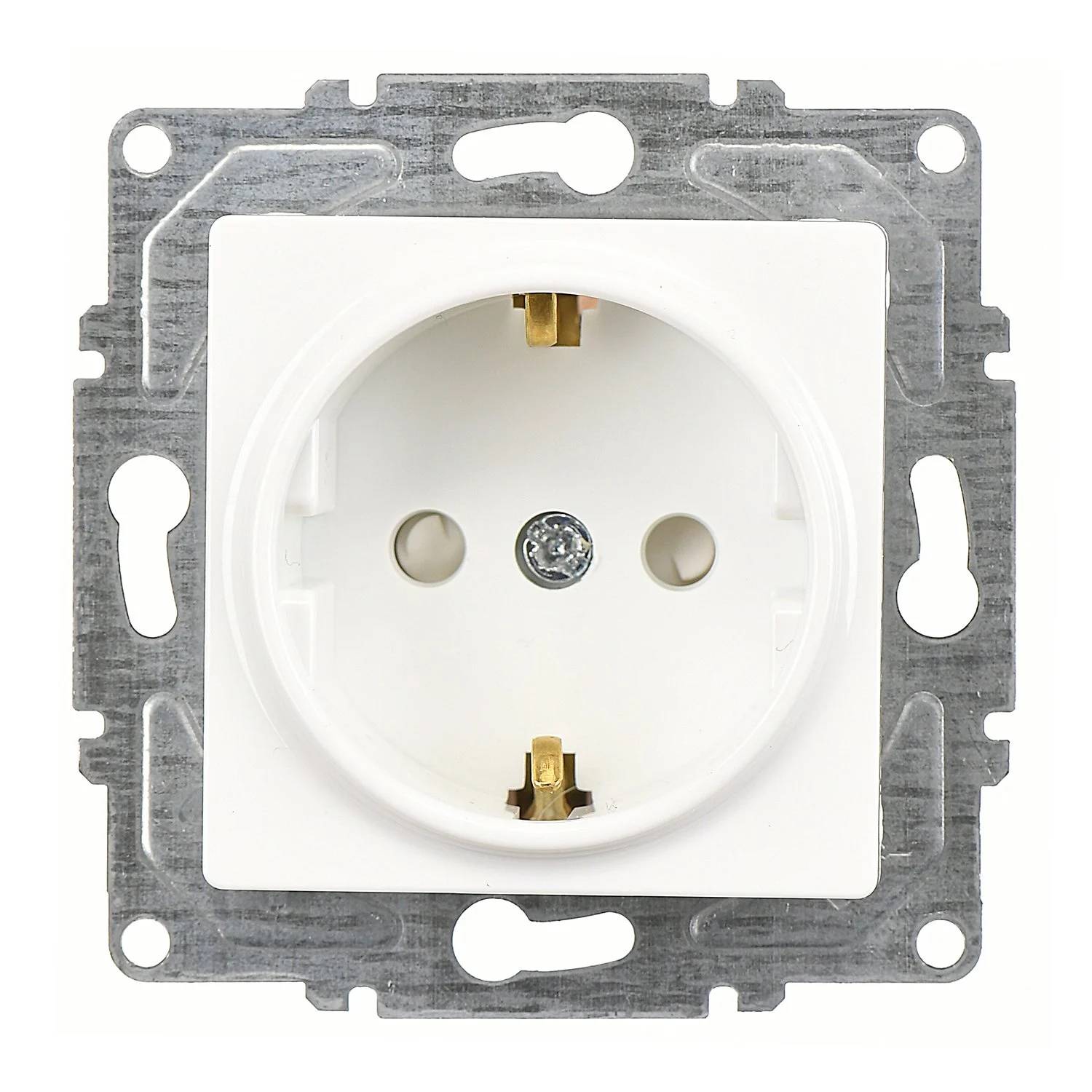 Günsan Eqona SCHUKO - Steckdose mit erhöhtem Berührungsschutz Einsatz ohne Rahmen weiss