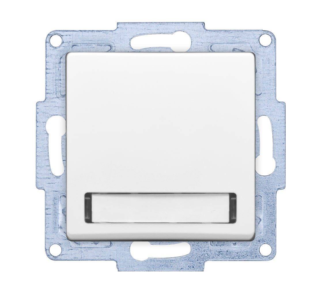 Günsan Eqona Klingeltaster, 12V mit Namensschild Einsatz ohne Rahmen mit Wippe weiss