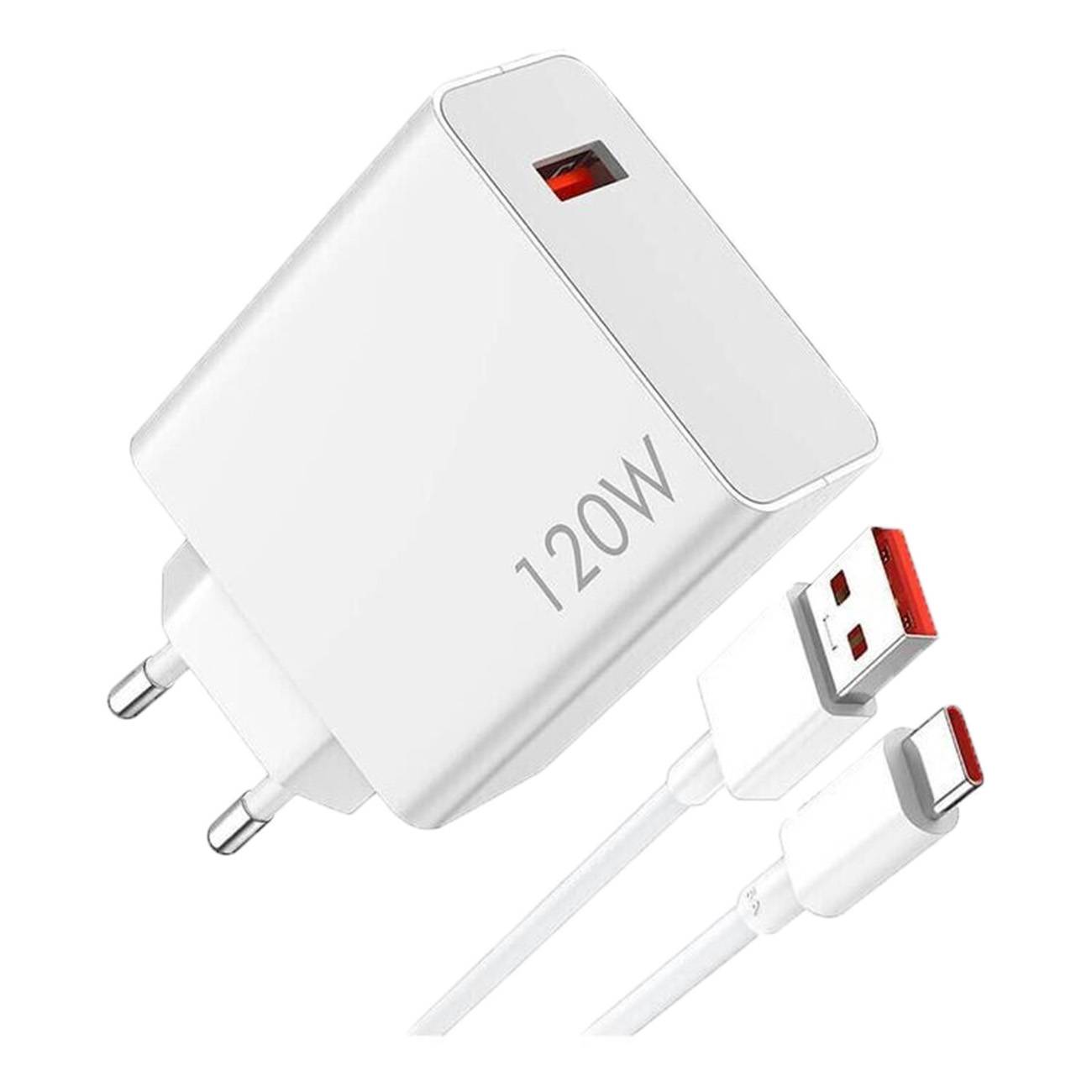 Xiaomi BHR9462EU 120W 6A USB-A Wandladegerät USB-C Kabel - Weiß