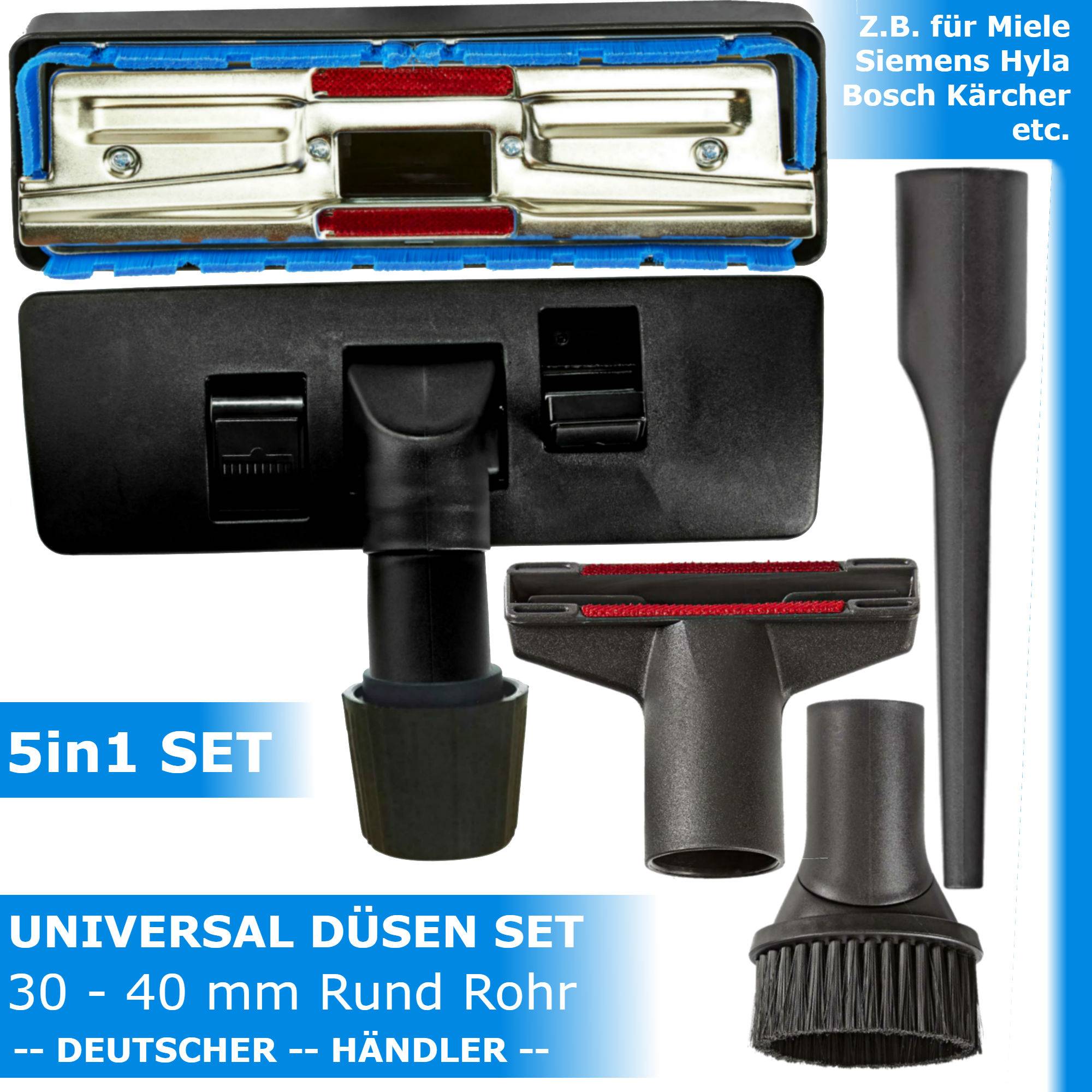 Universal Staubsauger-Düse Staubsaugeraufsatz Staubsaugerzubehör Aufsatz Set für Kärcher Miele Hyla Einhell Makita