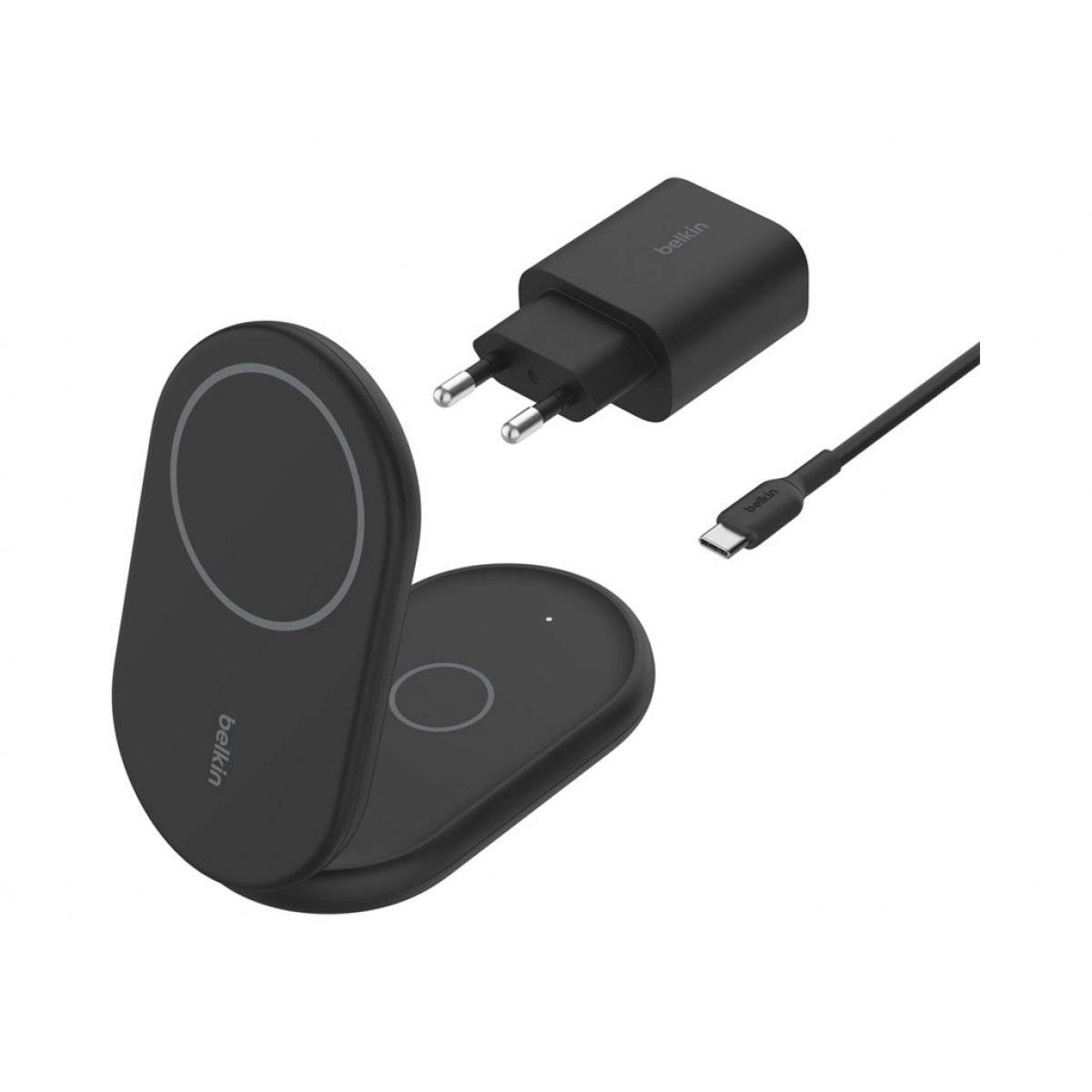 Belkin BoostCharge 2-in-1 magnetisches Ladegerät Qi2 15W schwarz