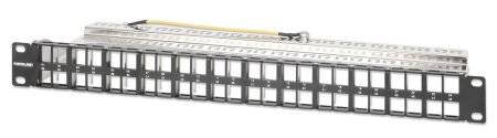 INTELLINET 48-Port Patchpanel, geschirmt und unbestückt, 1 HE Netzwerk-Infrastruktur Patchfelder