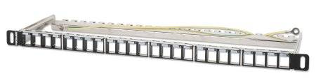 INTELLINET 24-Port Patchpanel, geschirmt und unbestückt, 0,5 HE Netzwerk-Infrastruktur Patchfelder