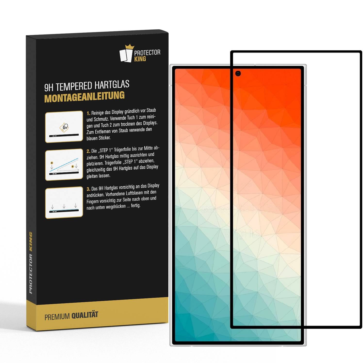 1x 9H Panzerglas für Samsung Galaxy S24 Ultra FULL COVER matt ANTI-REFLEX echtes Tempered Glass Displayschutz Schutzglas Schuzfolie Screen-Protector