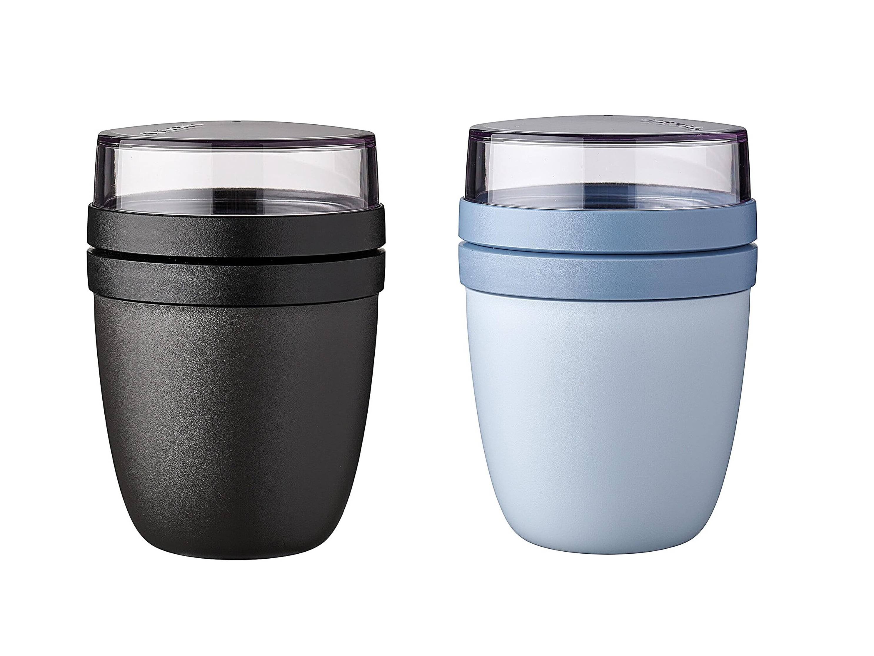 Mepal | Lunchpot Ellipse | Nordic Black & Blue | 500 ml kompakter Reisebegleiter | ideal für Joghurt oder Snacks | Tiefkühler, Mikrowelle & Spülmas