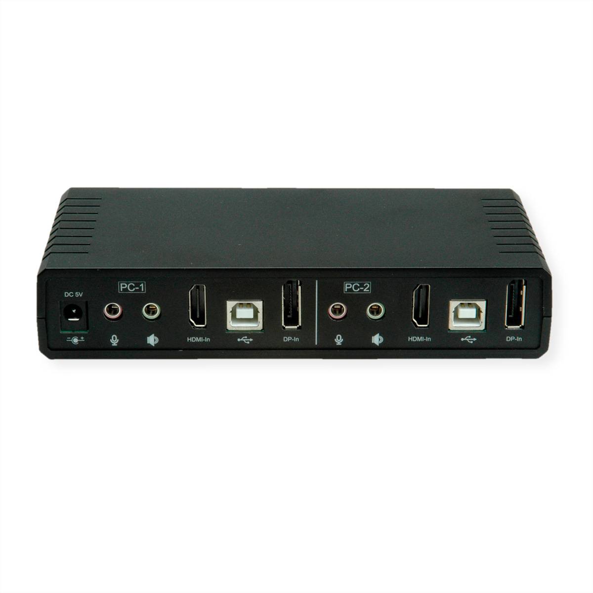 ROLINE KVM-Audio-Switch Dual Head HDMI 4K60, 1 User - 2 PC
