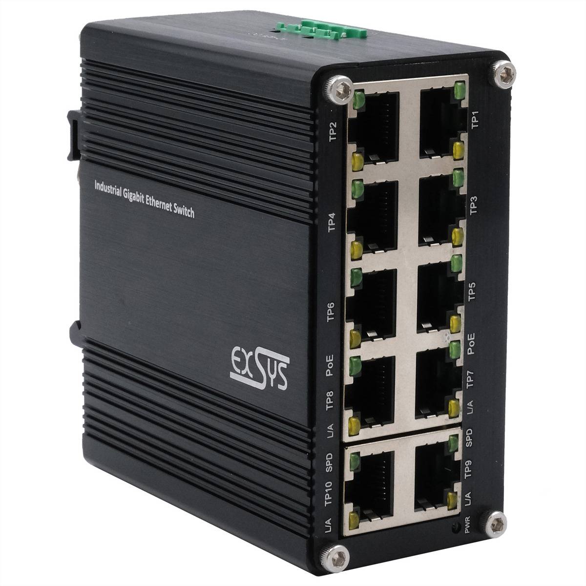 EXSYS EX-62025PoE 10-Port Industrial PoE Switch mini, unmanaged