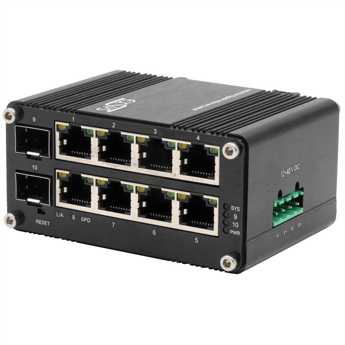 EXSYS EX-62035M-SFP 10-Port Industrial Gigabit Mini Switch, Web Managed