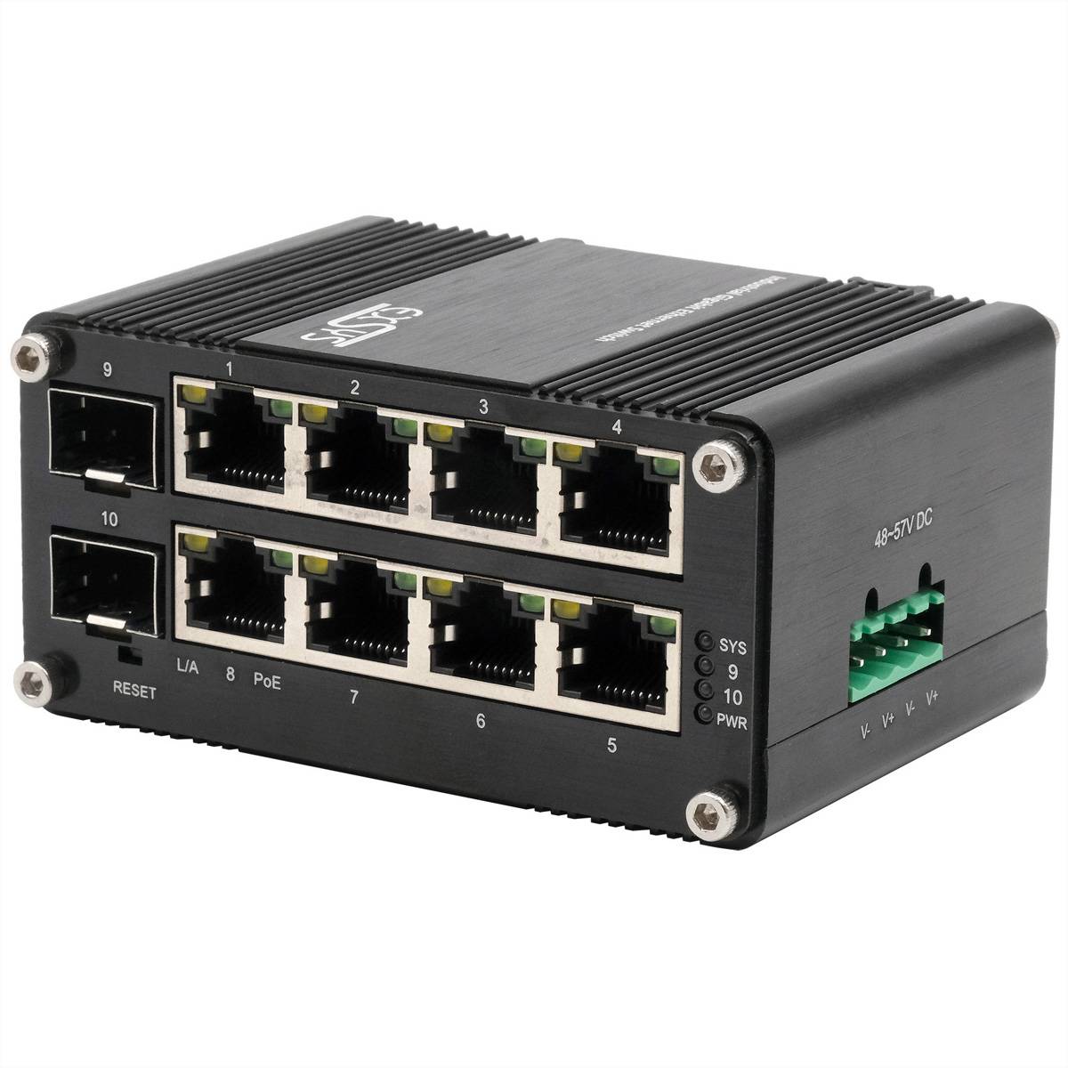 EXSYS EX-62035MPoE-SFP-8+2 Port Industrial Gigabit SFP PoE+ Mini Switch, Web Managed