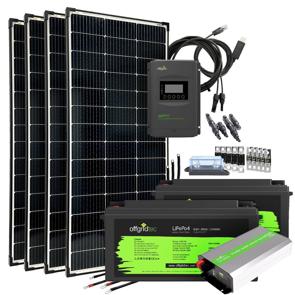 Offgridtec® Autark Pro XL 600W Solaranlage - 3000W AC Leistung 2x 200Ah LiFePO4 Akku
