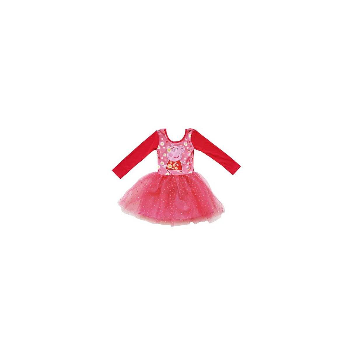 Peppa Pig Kleid in Rot mit langen Ärmeln – Ideal für Mädchen von 2-6 Jahren