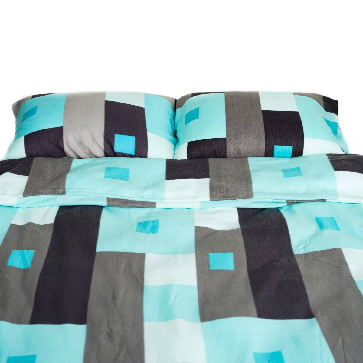 Moderne Fleece Bettwäsche - Stillvolles Design in Türkis, Schwarz, Grau aus 100% Polyester 200x200 cm