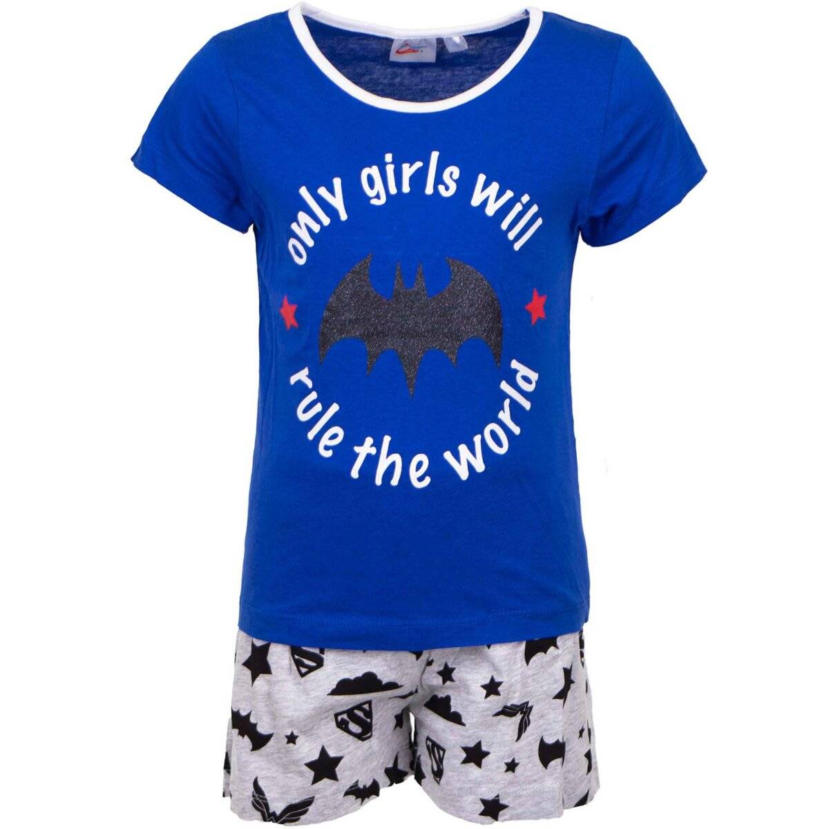 Batman shortama aus Baumwolle Kurzer Schlafanzug Pyjama-Set Sommerpyjama für Kinder 10 Jahre Blau