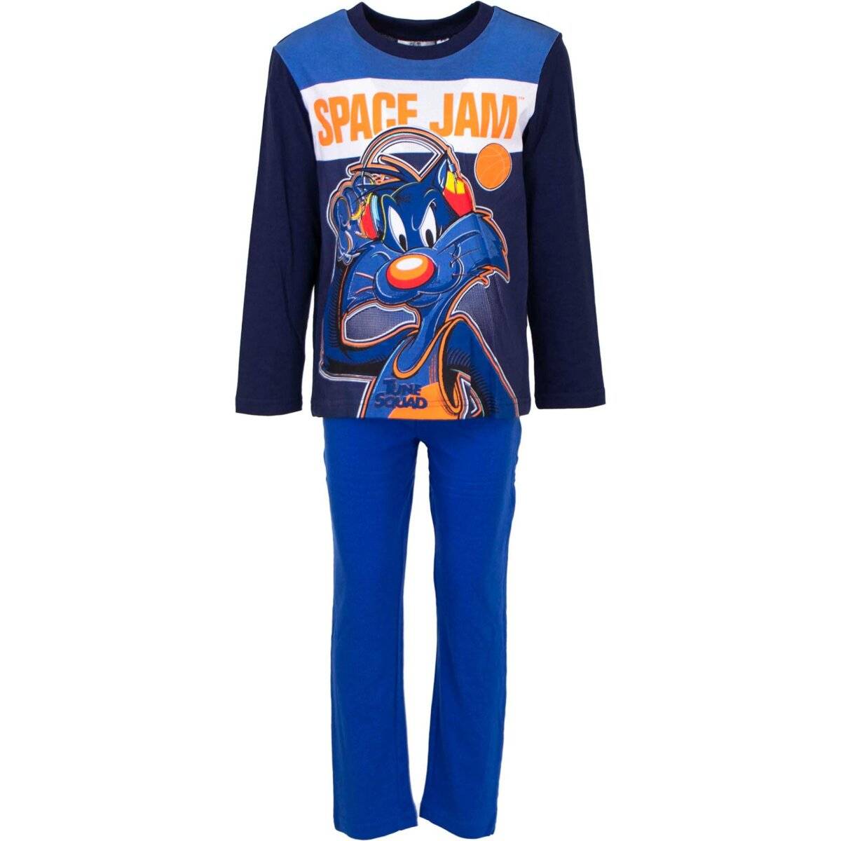 Space Jam Schlafoutfit Schlafanzug aus Baumwolle Pyjama-Set für Kinder 3 Jahre Blau