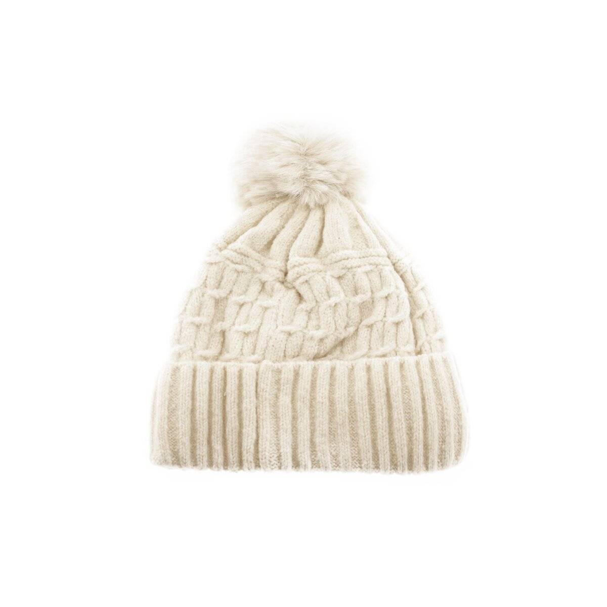 Wintermütze mit Bommel – Stylisch und Warm für die kalte Jahreszeit mit Innenfutter Beige