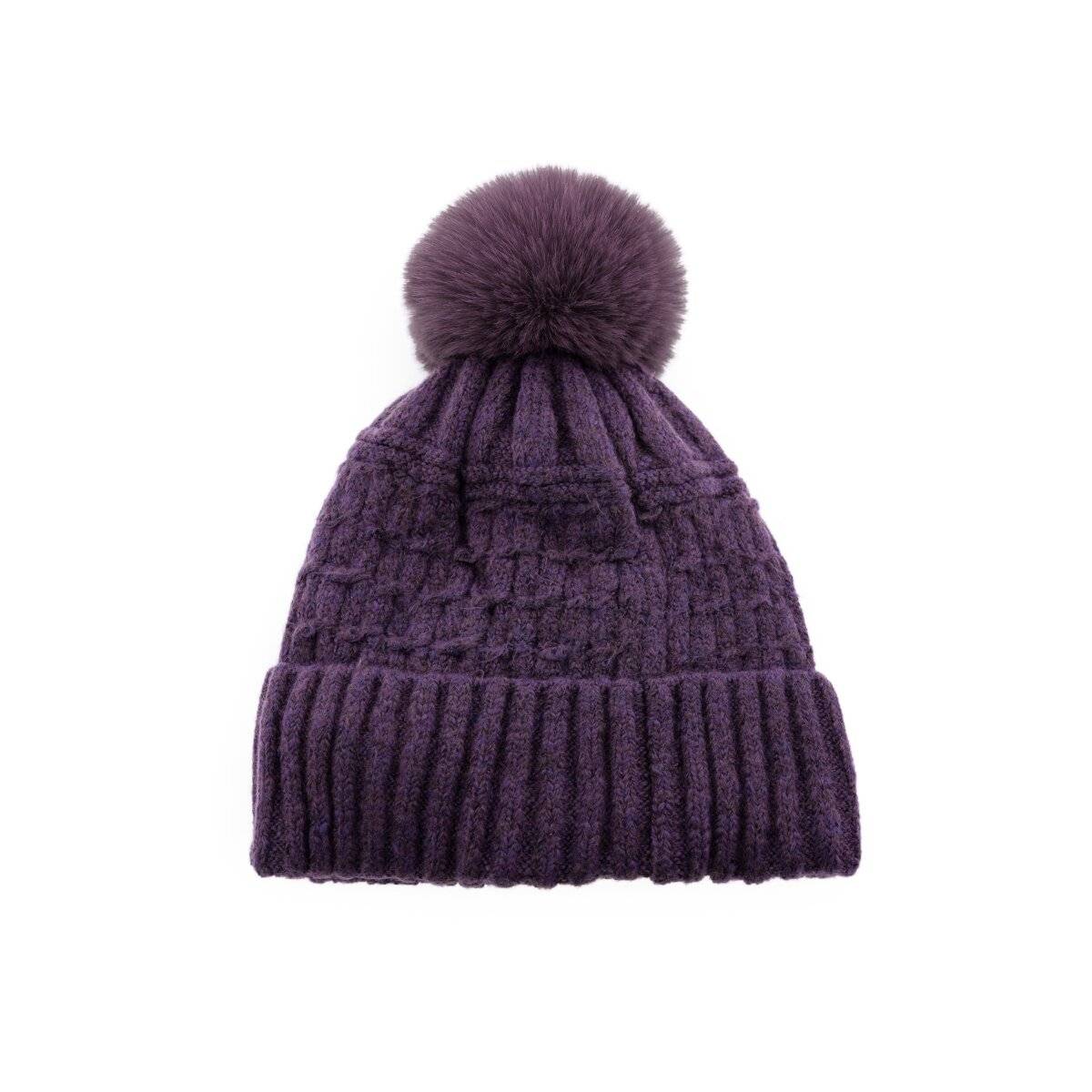 Wintermütze mit Bommel – Stylisch und Warm für die kalte Jahreszeit mit Innenfutter Lila