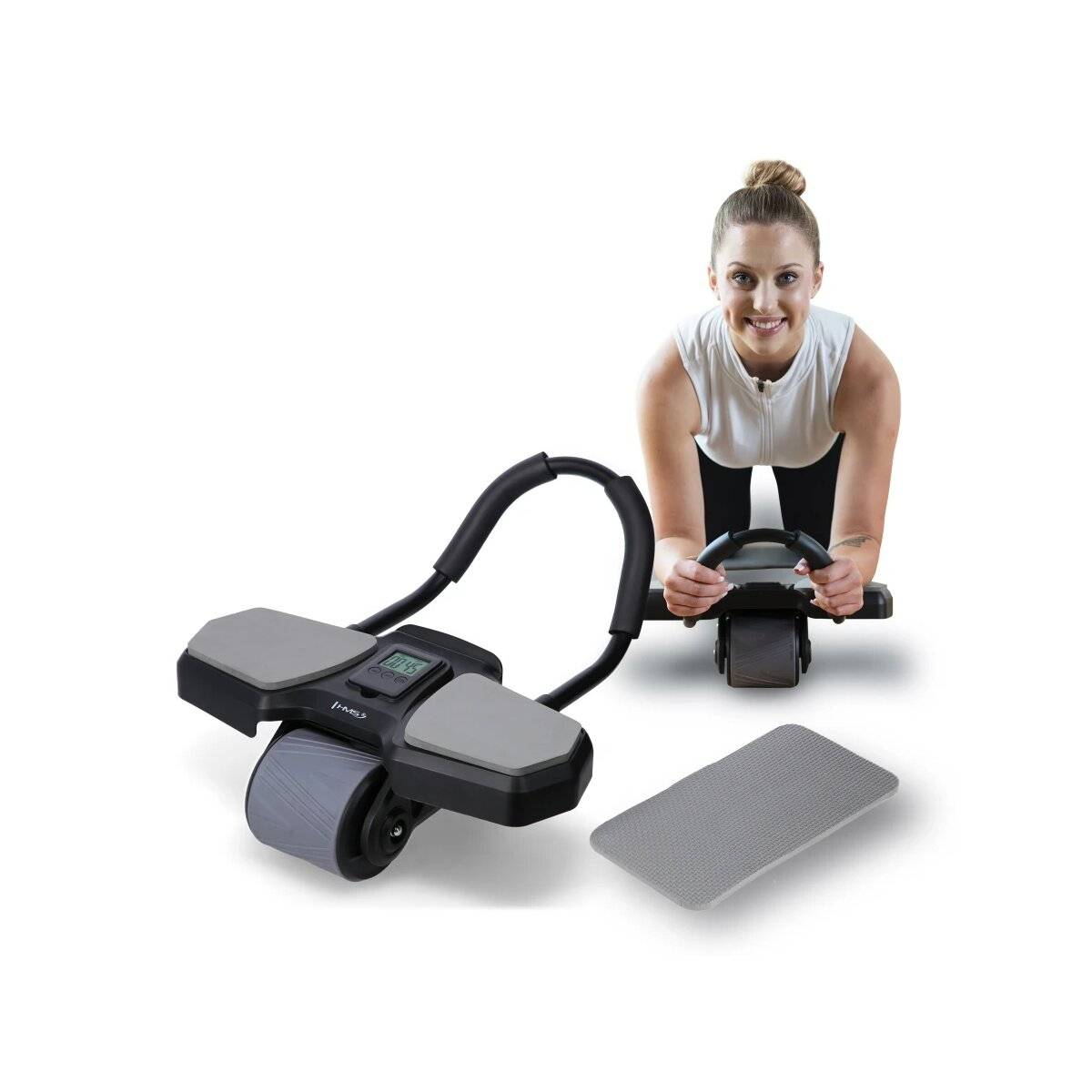 KA10 Schwarzes ABS-Rad Automatisches Bauchmuskel-Übungsrad mit Unterstützung