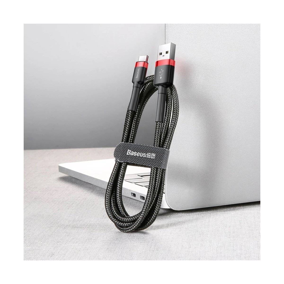 TYP-C KABEL 300CM - Baseus CAFULE Lade-/Datenkabel 3 m mit USB/USB-C Anschluss Schwarz/Rot