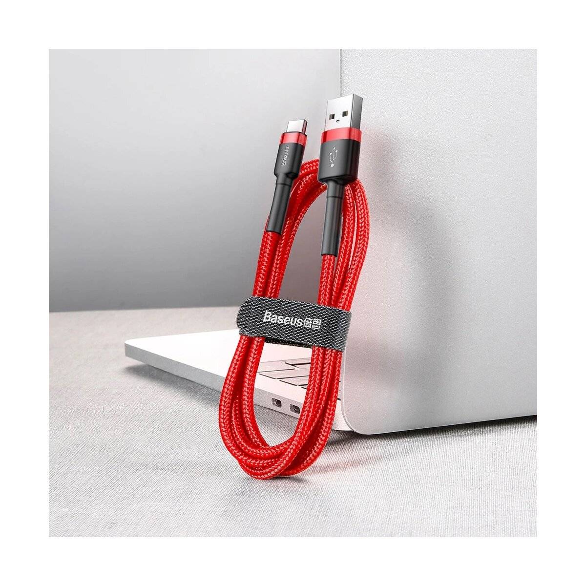 TYP-C KABEL 300CM - Baseus CAFULE Lade-/Datenkabel 3 m mit USB/USB-C Anschluss Rot