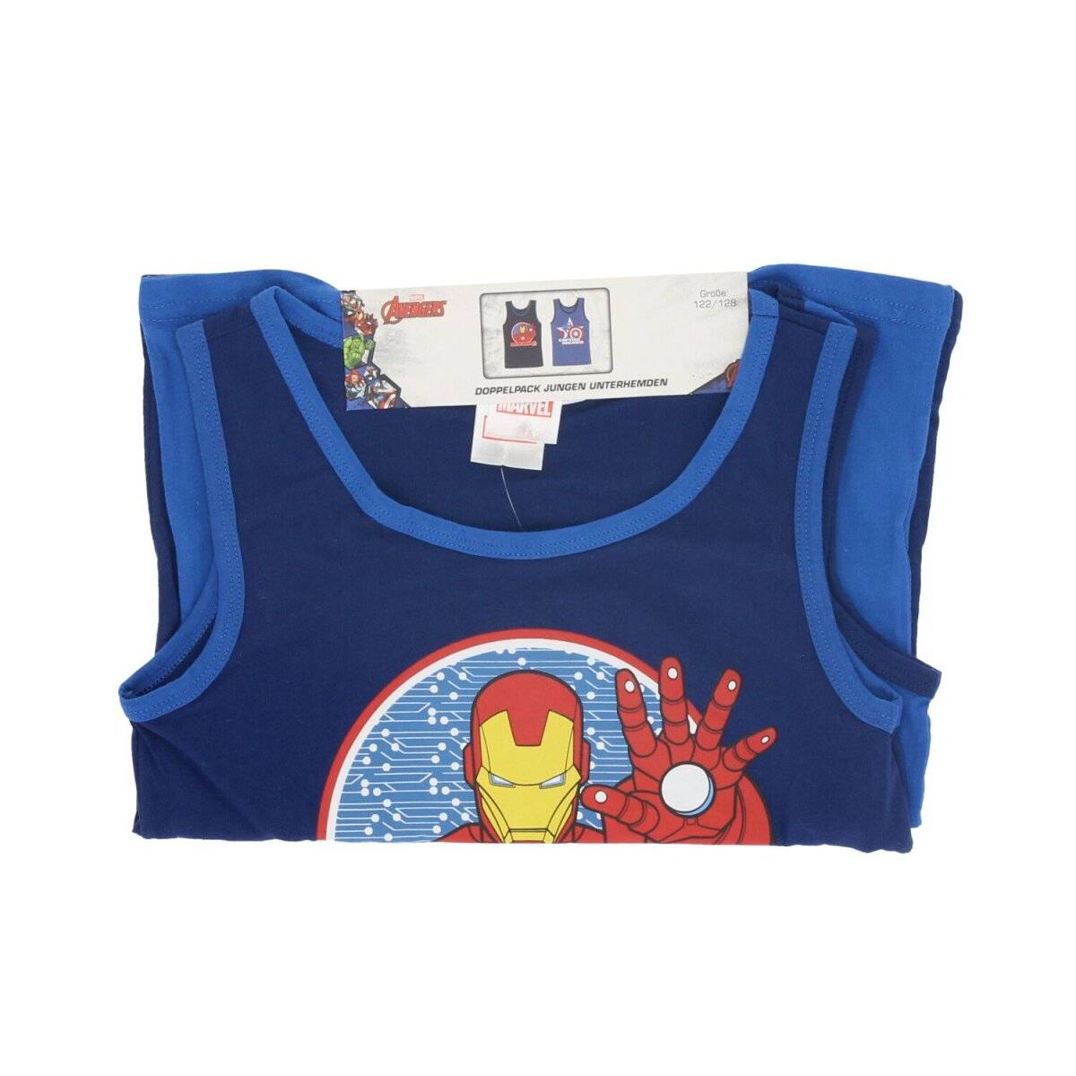 Avengers Unterhemd Shirt 2er Pack – 100% Baumwolle für Jungen 122/128 cm