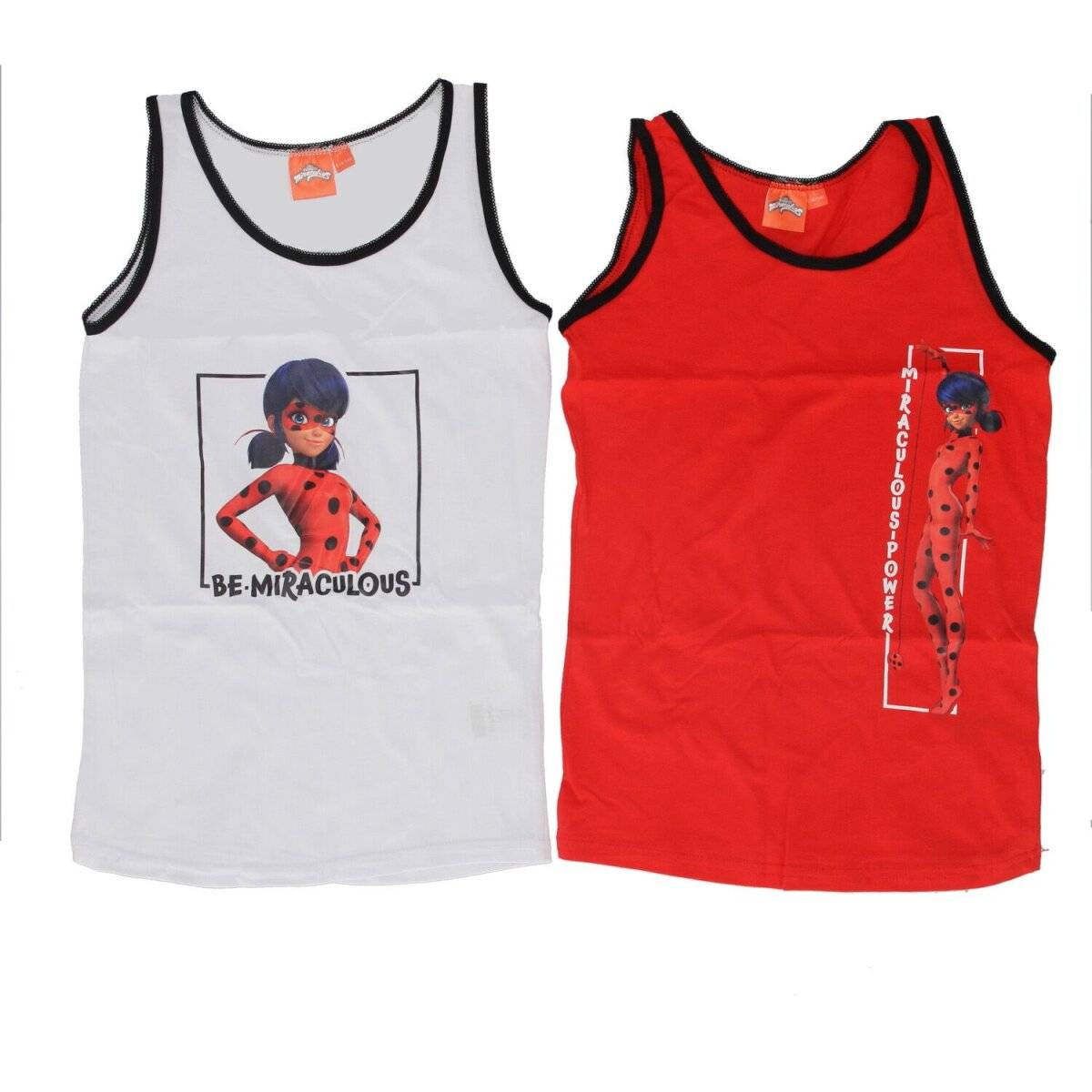 Miraculous Ladybug Unterhemd 2er Pack 100% Baumwolle für Mädchen 134/140 cm