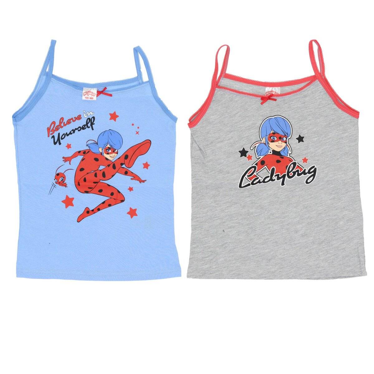 Miraculous Ladybug Unterhemd 2er Pack – 100% Baumwolle für Mädchen 122/128 cm