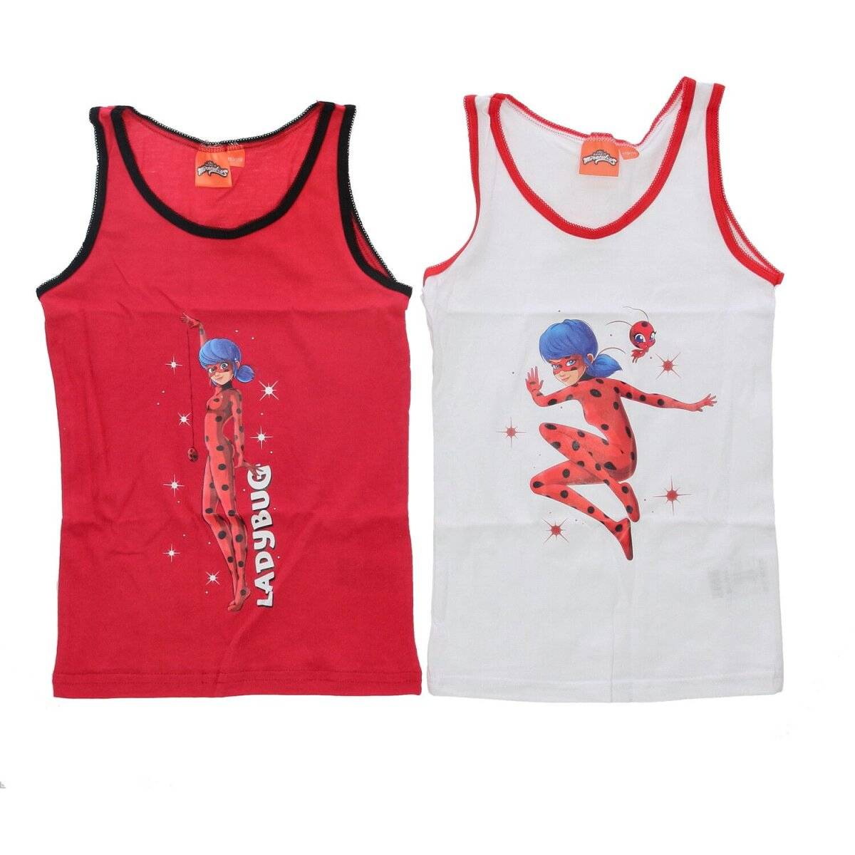 Miraculous Ladybug Unterhemd 2er Pack 100% Baumwolle Unterwäsche 110/116 cm
