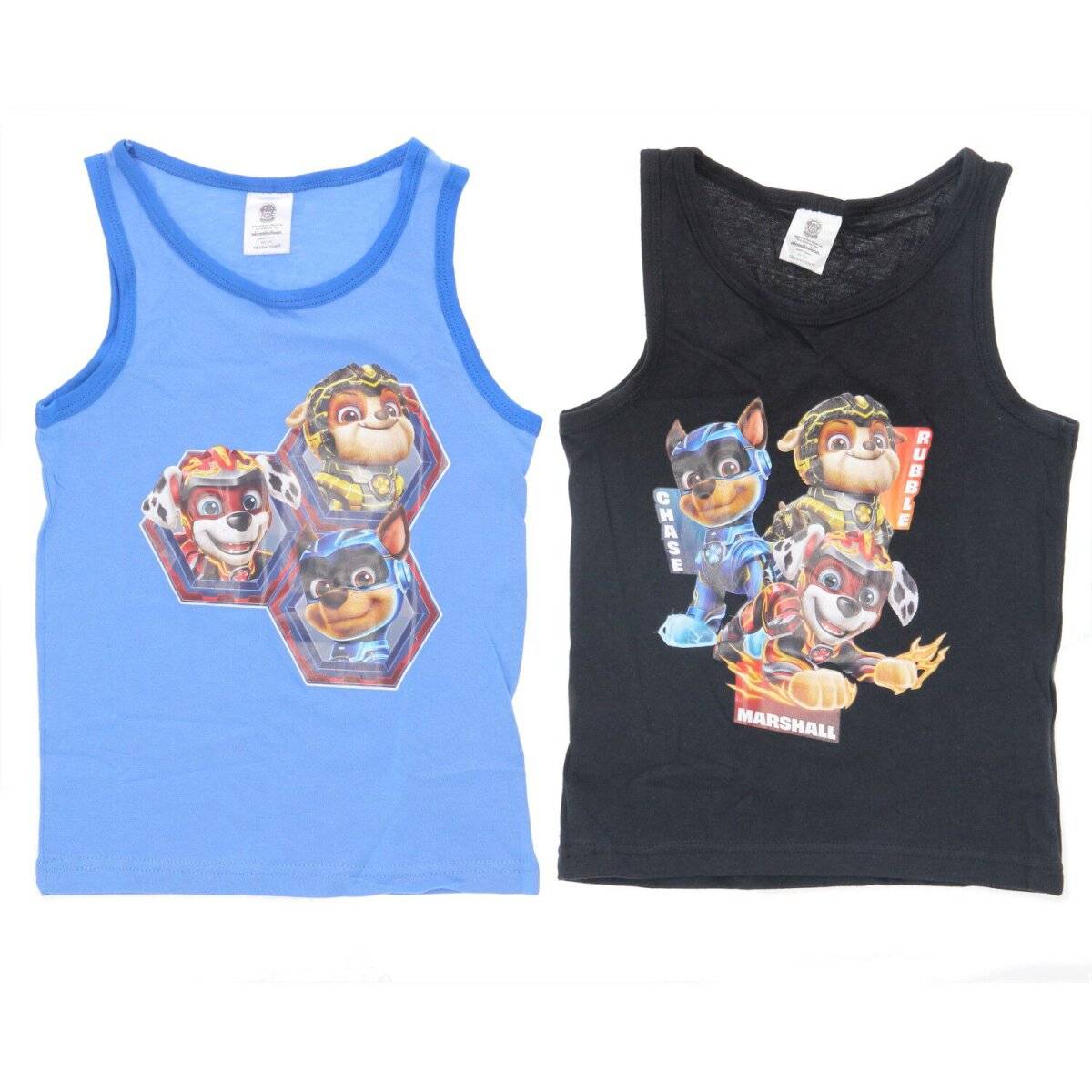 Paw Patrol Unterhemd Shirt 2er Pack 100% Baumwolle in Schwarz & Blau Unterwäsche 98/104 cm