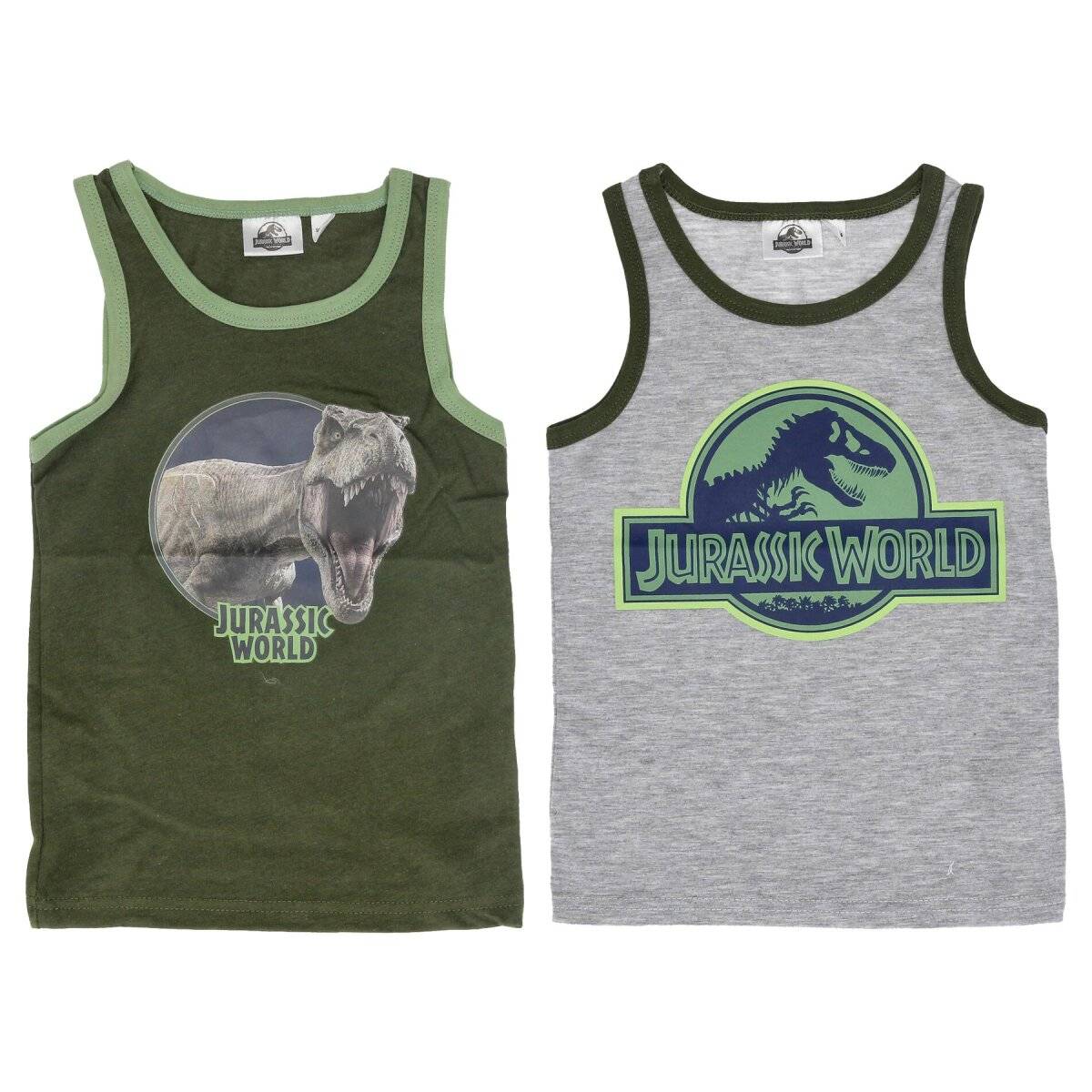 Jurassic World Unterhemd Shirt 2er Pack 100% Baumwolle Unterwäsche 122/128 cm