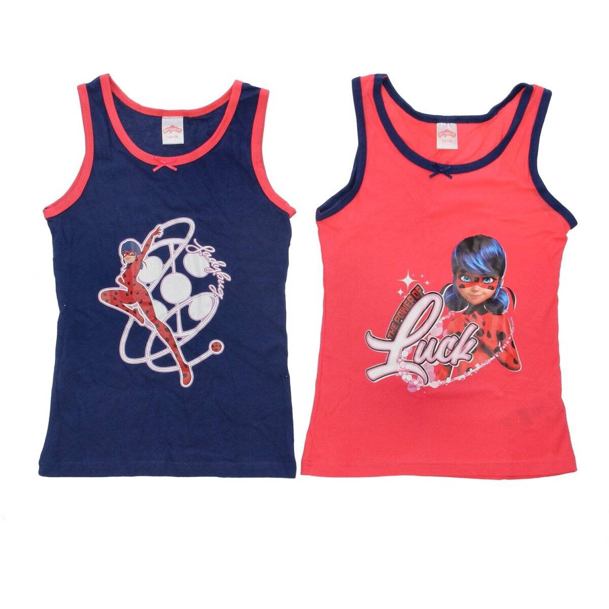 Miraculous Ladybug Mädchen Unterhemden 100% Baumwolle 2er Pack 122/128 cm
