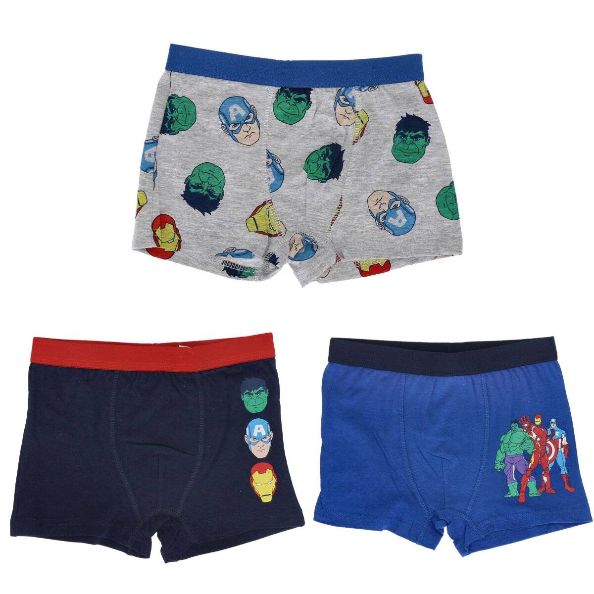 Avengers Boxershorts 3er Pack Bunt & bequem 100% Baumwolle Unterhosen 122/128 cm