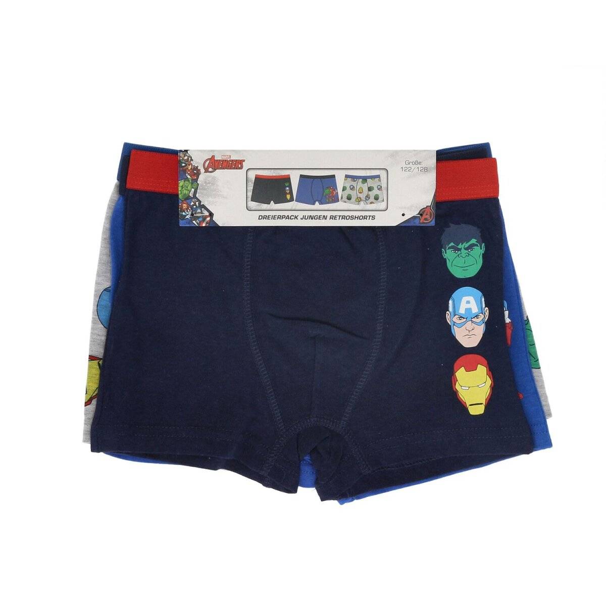 Avengers Boxershorts 3er Pack Bunt & bequem 100% Baumwolle Unterhosen 122/128 cm