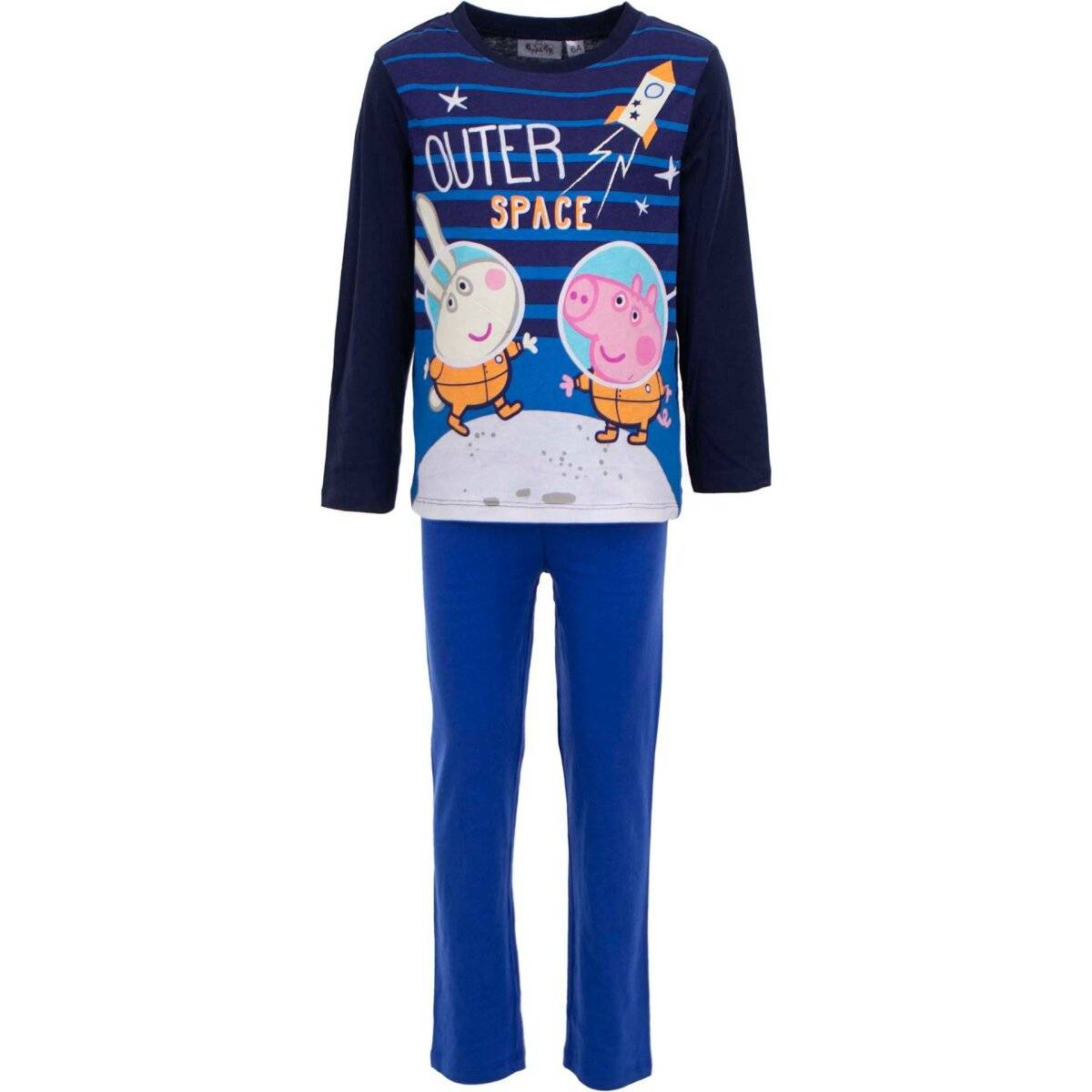 Peppa Pig Schlafanzug aus Baumwolle Komfortabler Nachtanzug Homewear Pyjama für Kinder Dunkelblau 6 Jahre