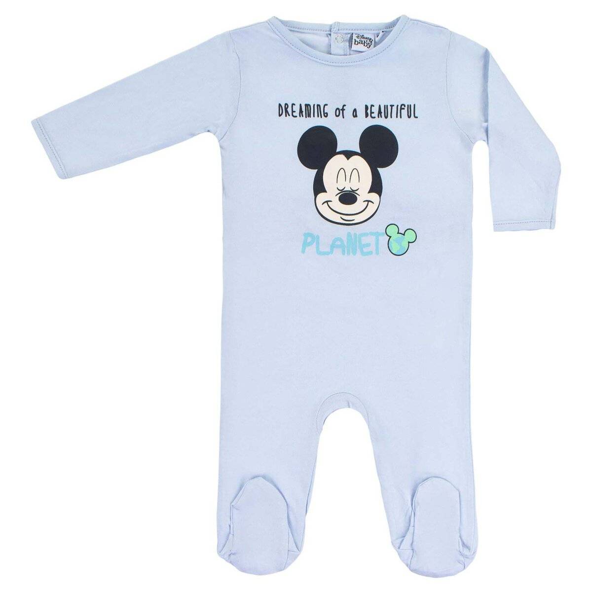 Disney Mickey Maus Strampler – Hautfreundlicher Baby Outfit aus Bio-Baumwolle 12 Monate Blau